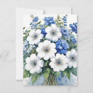 Postal Bunch of Flowers Elegant Watercolor