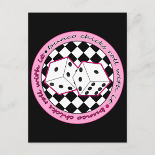 Postal Bunco Chicks Rolling With It - Rosa
