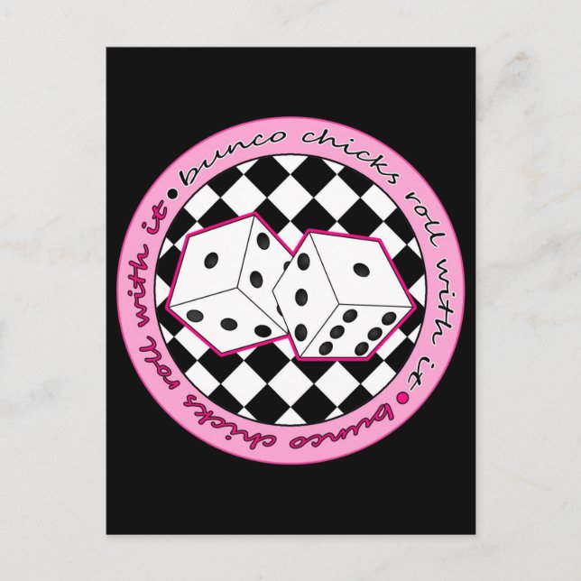 Postal Bunco Chicks Rolling With It - Rosa (Anverso)