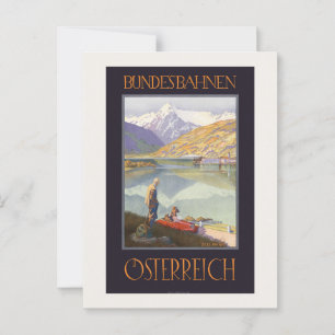 Postal Bundesbahnen Österreich Poster de Viajes Vintage 1