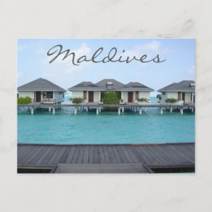 Postal Bungalow de playa exótica isla tropical Maldivas