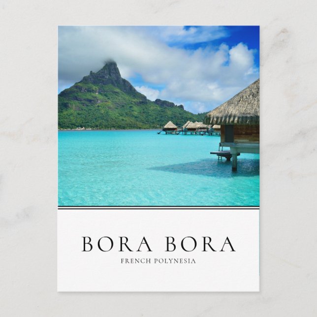 Postal Bungalow sobre el agua, Bora Bora, Polinesia Franc (Anverso)
