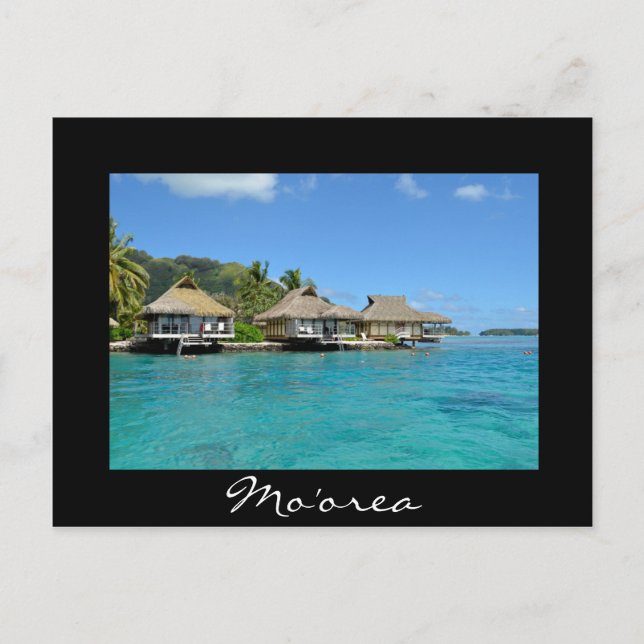 Postal Bungalows de vacaciones en Moorea (Anverso)
