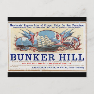 Postal Bunker Hill Clipper navegando 1853