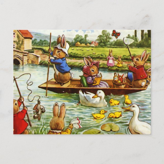 Postal Bunnies de barca (Anverso)