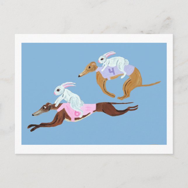 Postal Bunnies riding Greyhounds (Anverso)