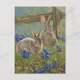 Postal Bunnies y Bluebonnets