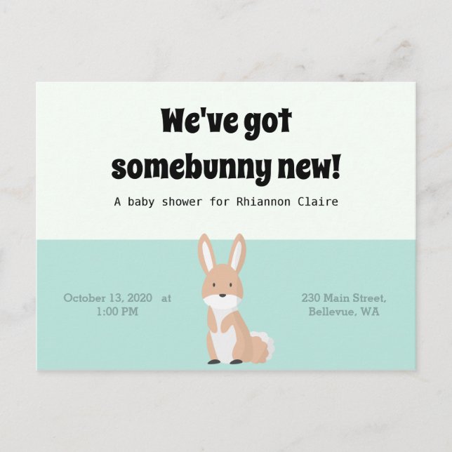 Postal Bunny Baby Shower (Anverso)