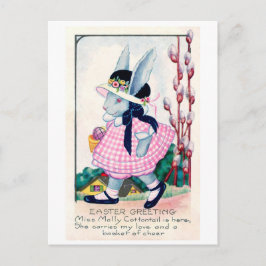 Postal Bunny de moda vintage Easter
