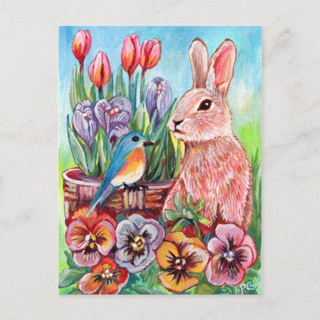 Postal Bunny de primavera (Anverso)
