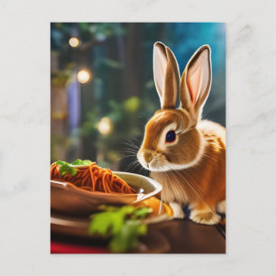 Postal Bunny Eats Spaghetti