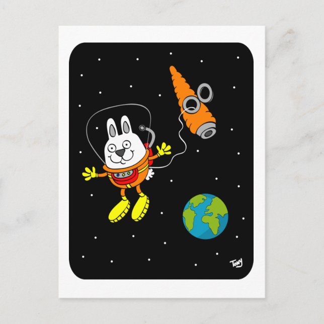 Postal Bunny espacial (Anverso)