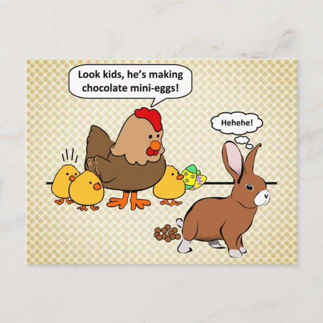 Postal Bunny hace graciosa a la posta de chocolate person (Anverso)