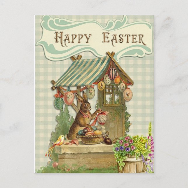 Postal Bunny House Feliz Pascua (Anverso)