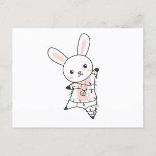 Postal Bunny Merry Christmas Winter Animals Rabbits