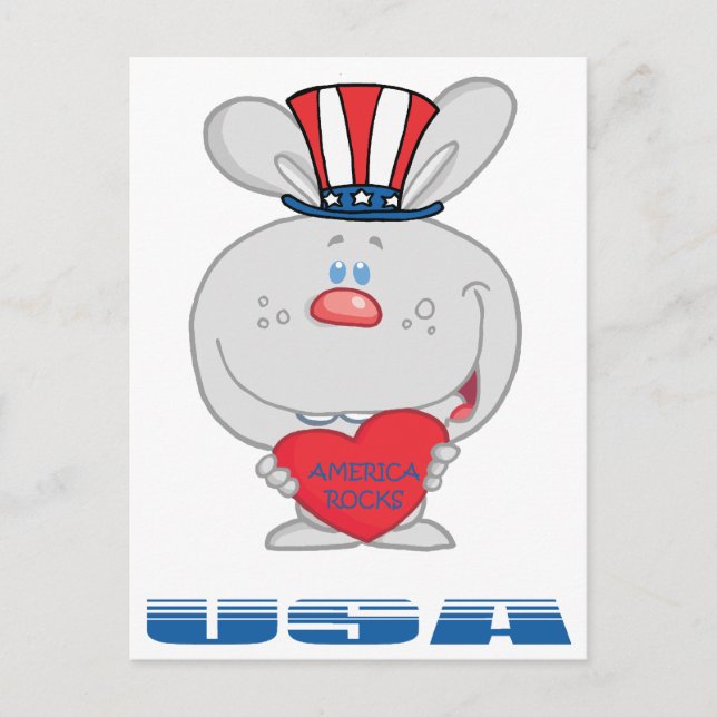 Postal Bunny patriótico (Anverso)