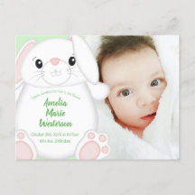 Bunny Rabbit Baby Shower Green