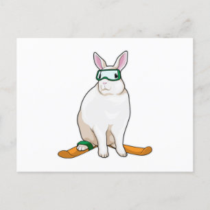 Postal Bunny Skier Ski