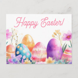 Postal Bunte Aquarell Oster Postkarte mit Frühlingsblumen