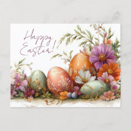 Postal Bunte Aquarell Oster Postkarte mit Frühlingsblumen