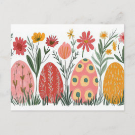 Postal Bunte Aquarell Oster Postkarte mit Frühlingsblumen
