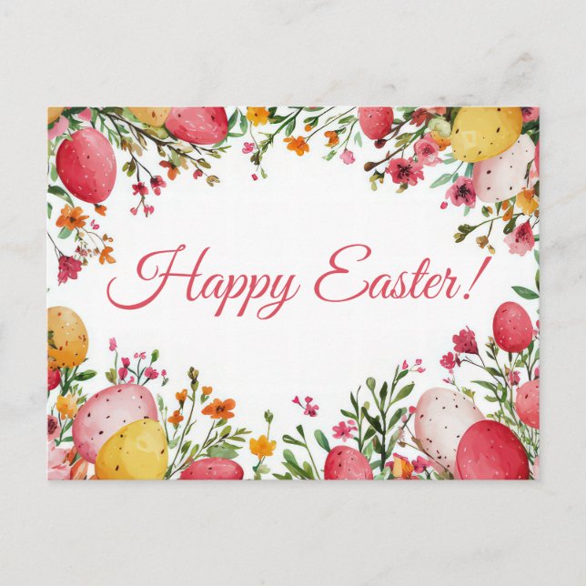 Postal Bunte Aquarell Oster Postkarte mit Ostereiern (Anverso)