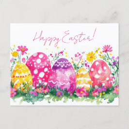 Postal Bunte Aquarell Oster Postkarte mit Ostereiern