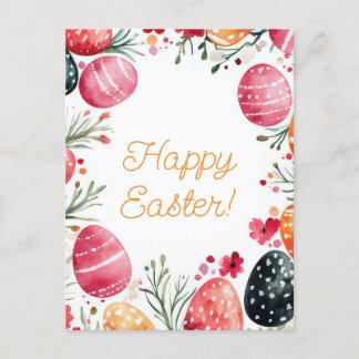 Postal Bunte Aquarell Oster Postkarte mit Ostereiern