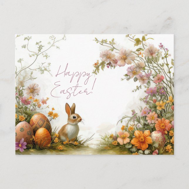 Postal Bunte Aquarell Oster Postkarte mit Ostereiern (Anverso)