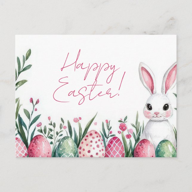 Postal Bunte Aquarell Oster Postkarte mit Ostereiern (Anverso)