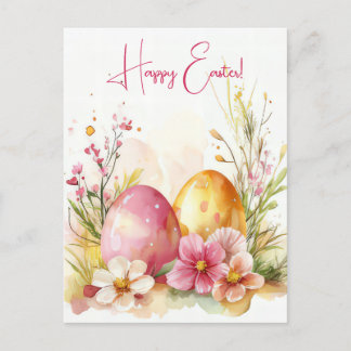 Postal Bunte Aquarell Oster Postkarte mit Ostereiern