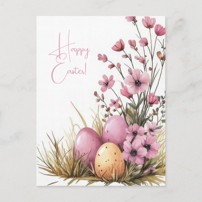 Postal Bunte Aquarell Oster Postkarte mit Ostereiern (Anverso)
