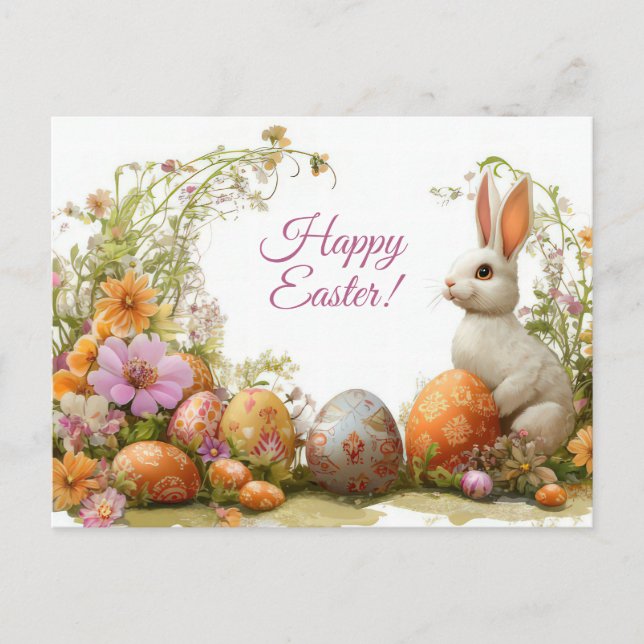 Postal Bunte Aquarell Oster Postkarte mit Ostereiern (Anverso)