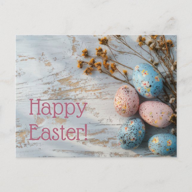 Postal Bunte Oster Postkarte mit Ostereiern (Anverso)