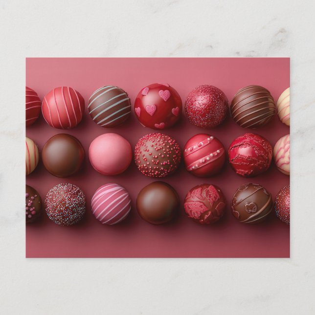 Postal Bunte Pralinen aus Schokolade Valentinstag (Anverso)