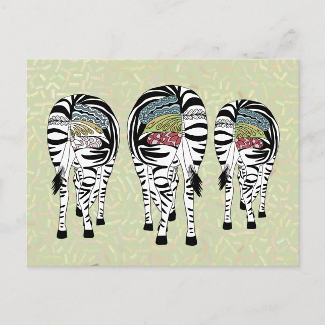 Postal bunte Zebras (Anverso)