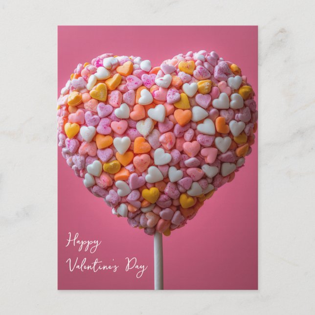 Postal Bunter Herz Cake Pop Valentinstag (Anverso)