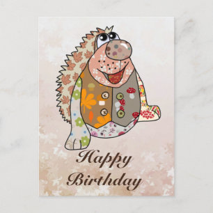 Postal Bunter Igel Postkarte