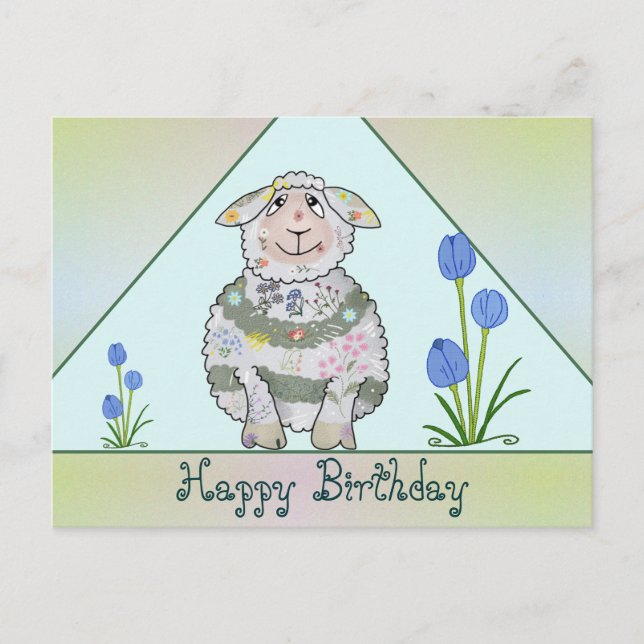 Postal Buntes Schaf Postkarte (Anverso)