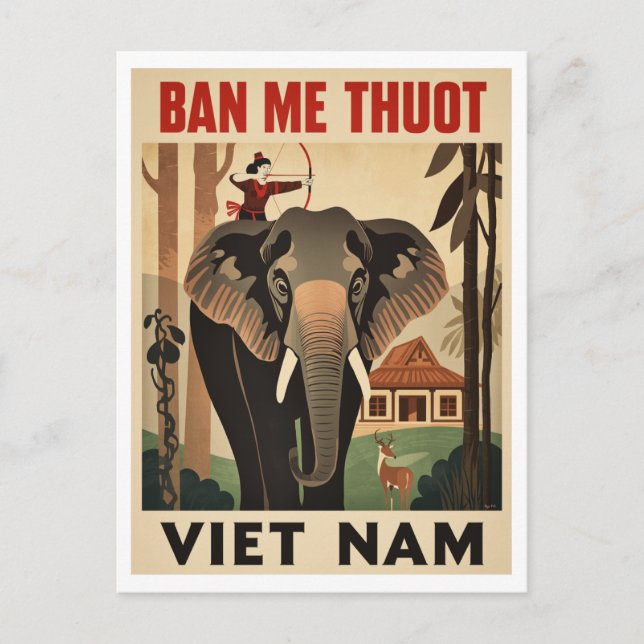 Postal Buon Ma Thuot Elephant Viet Nam Travel (Anverso)