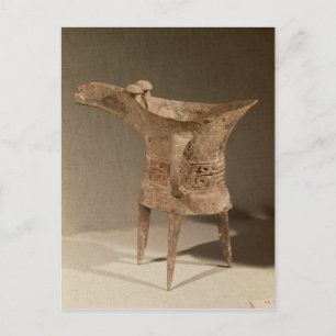 Postal Buque "chueh" de tres patas para calentar vino