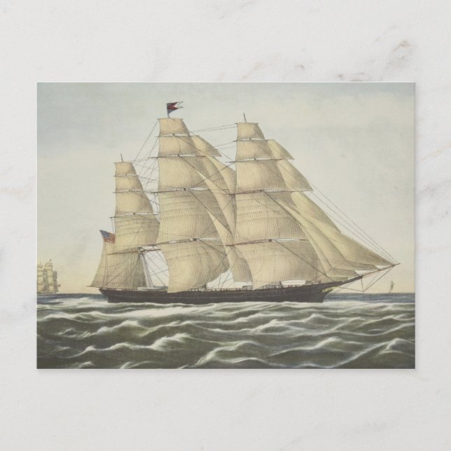 Postal Buque Clipper, Nube Voladora (Anverso)