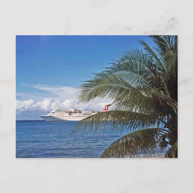 Postal Buque de crucero de carnaval atracado en la isla d (Anverso)