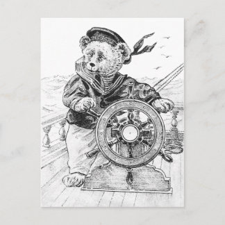 Postal Buque de dirección de Sailor Bear Sam en el mar
