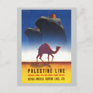 Postal Buque de línea de viajes de época de Palestina