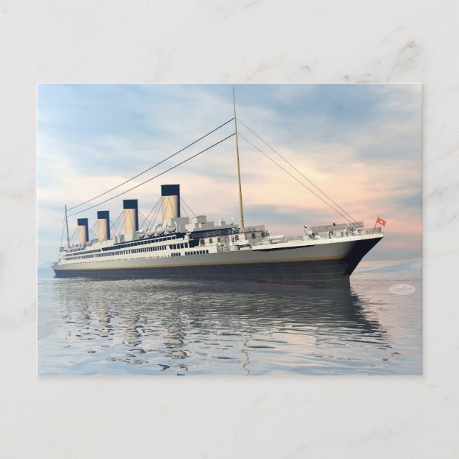 Postal Buque Titanic - Renderización 3D (Anverso)