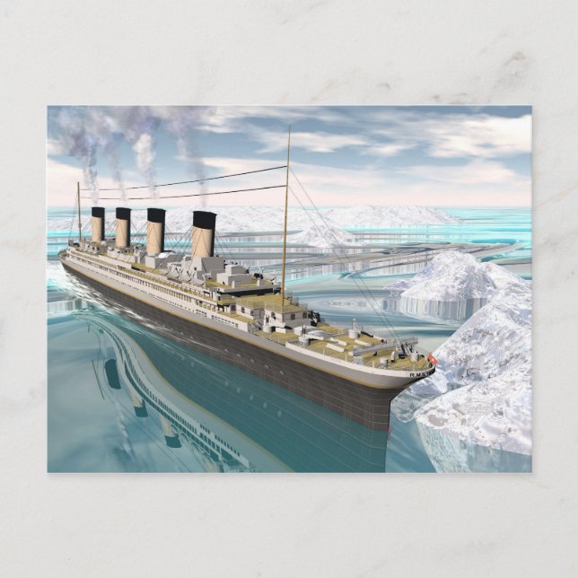 Postal Buque Titanic - Renderización 3D (Anverso)