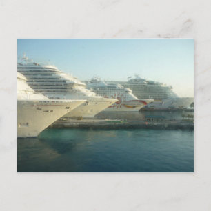 Postal Buques de crucero al amanecer