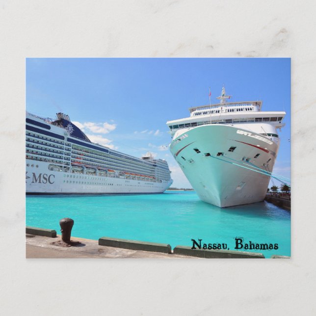 Postal Buques de crucero en el puerto (Anverso)