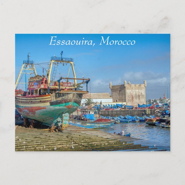 Postal Buques de Essaouira Marruecos (Anverso)